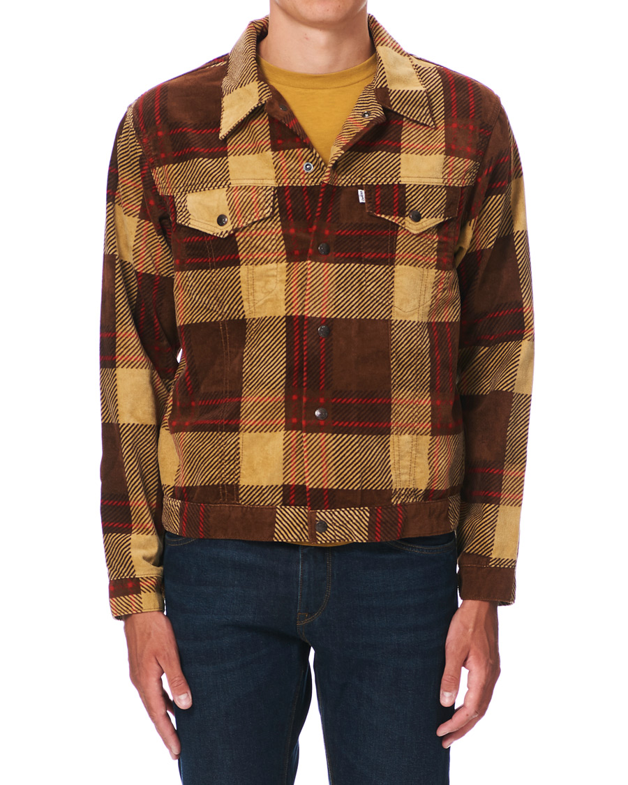 Herre | Jakker | Levi's Vintage Clothing | Plaid Corduroy Trucket Jacket Oxblood Plaid Purple