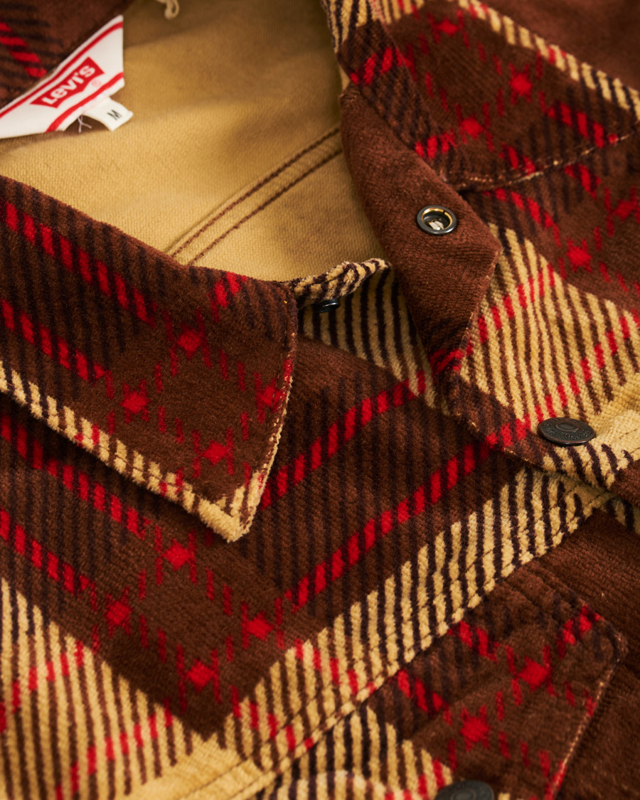 Herre | Jakker | Levi's Vintage Clothing | Plaid Corduroy Trucket Jacket Oxblood Plaid Purple