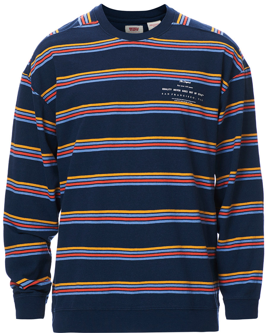 Herre | Gensere | Levi's | Oversized Stripe Crew Neck Sweatshirt Dress Blues