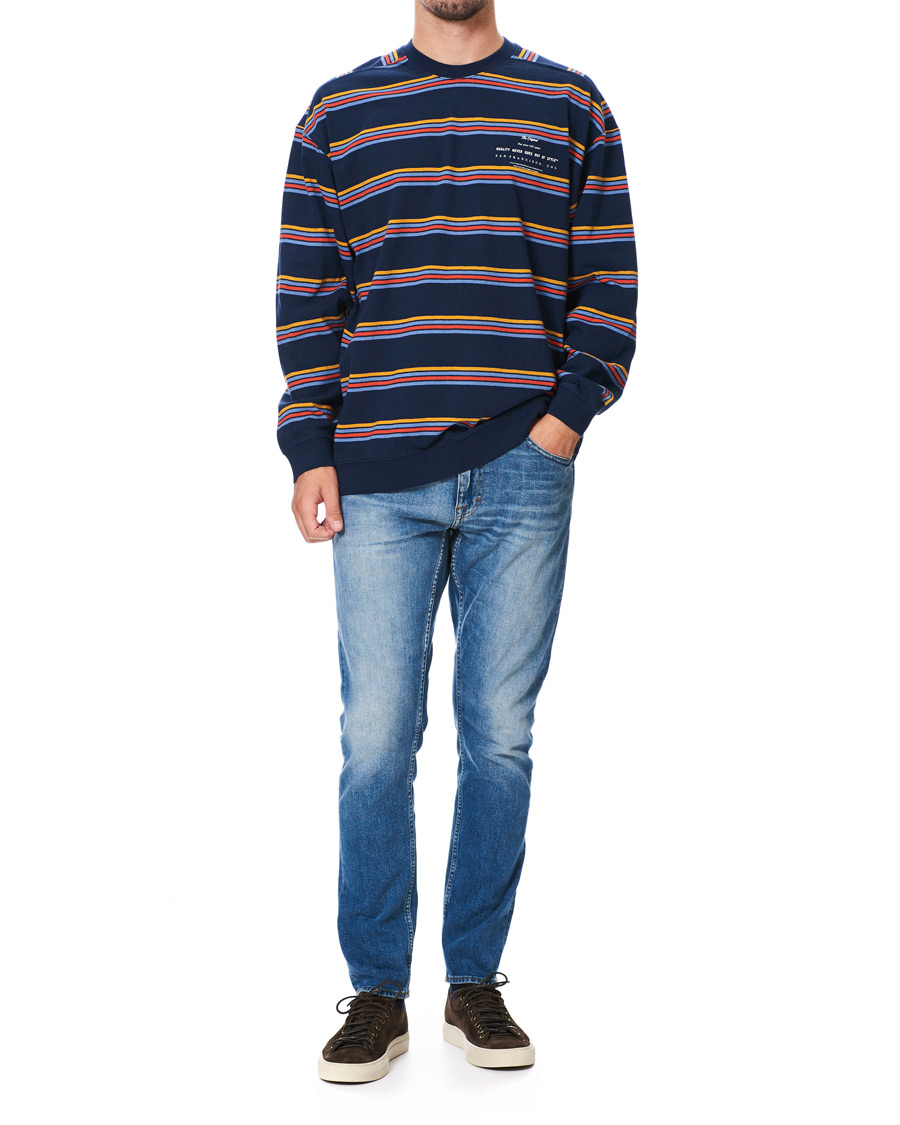 Herre | Gensere | Levi's | Oversized Stripe Crew Neck Sweatshirt Dress Blues
