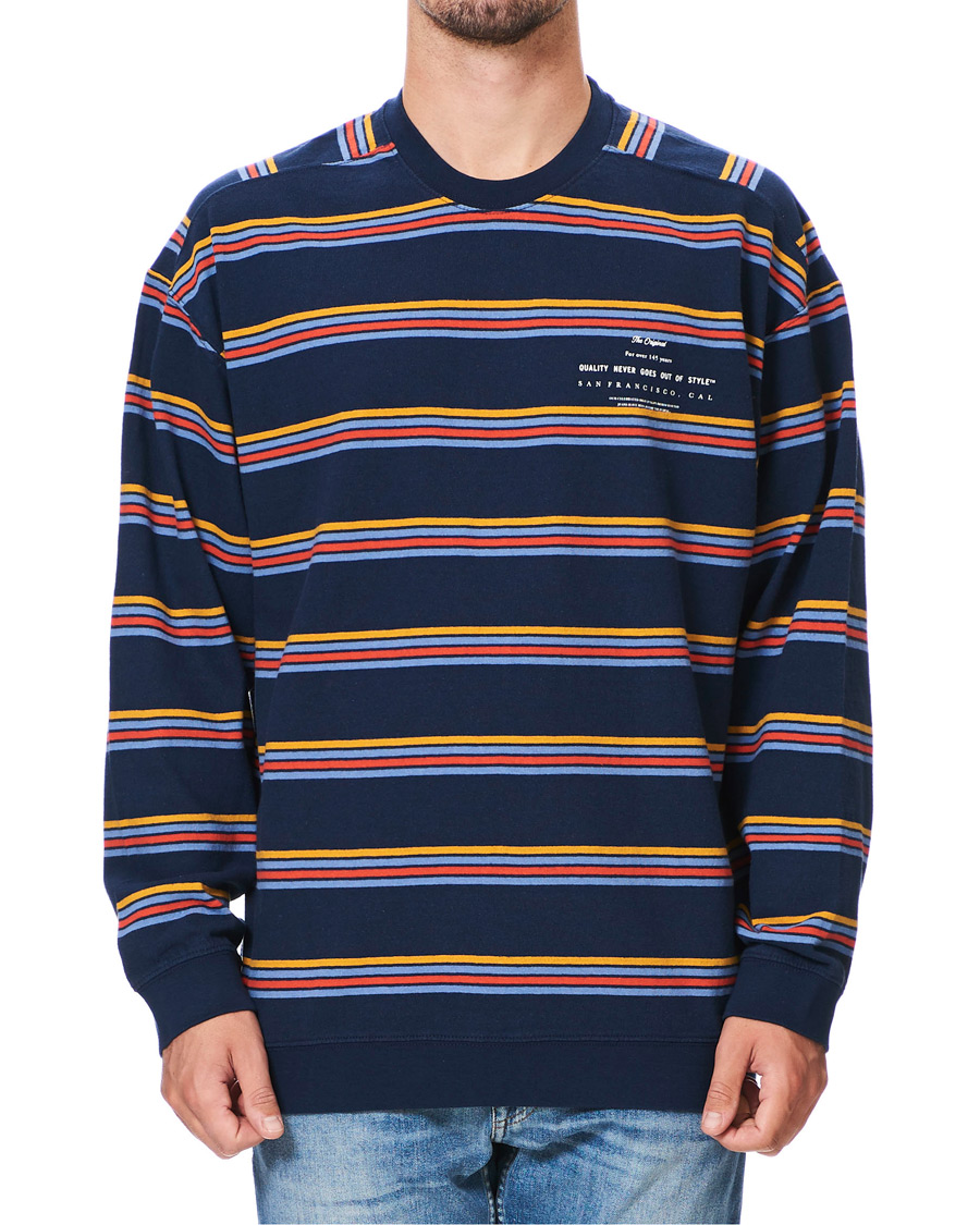 Herre | Gensere | Levi's | Oversized Stripe Crew Neck Sweatshirt Dress Blues