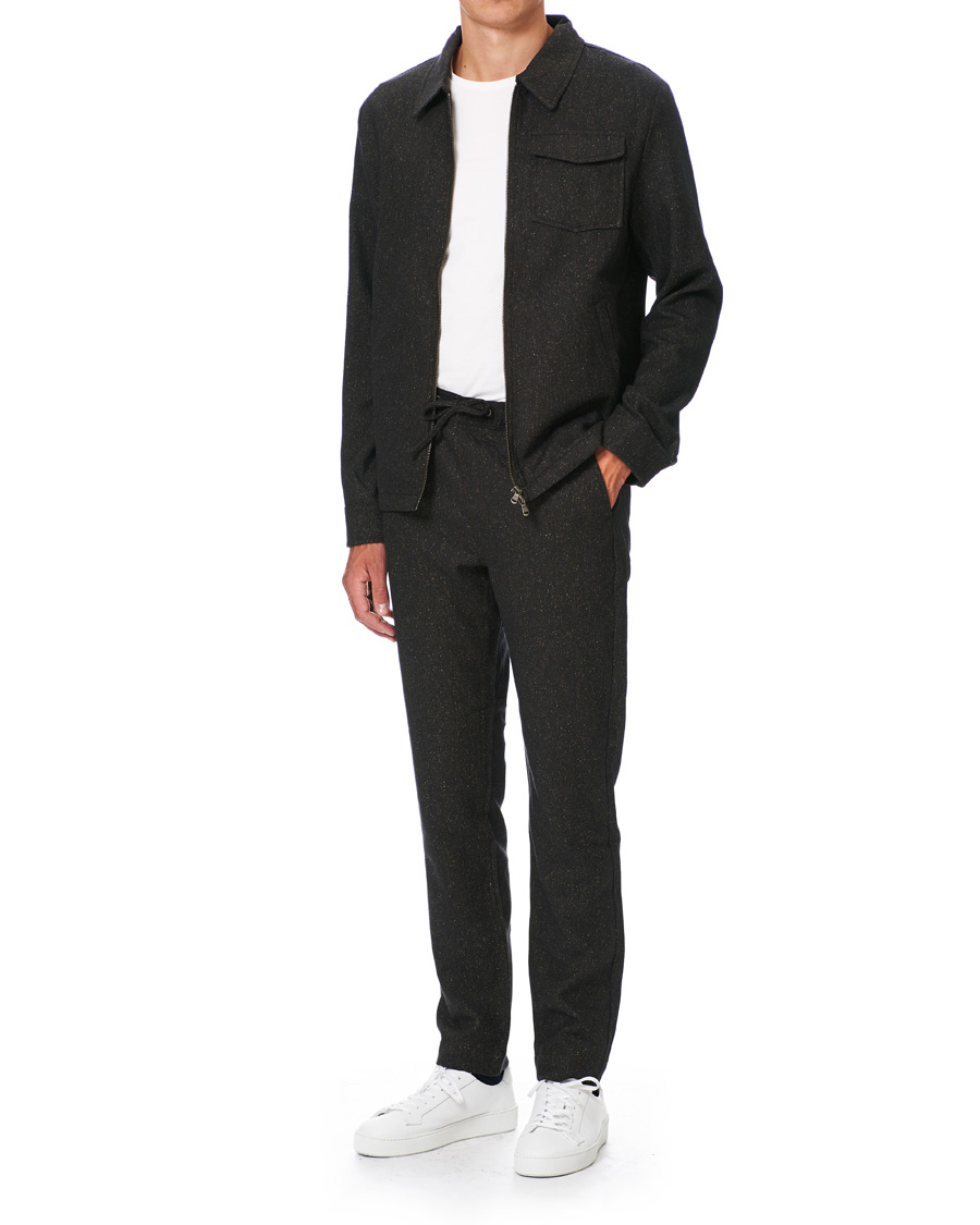 Herre | Skjorter | Morris | Dulwich Donegal Full Zip Overshirt Dark Brown