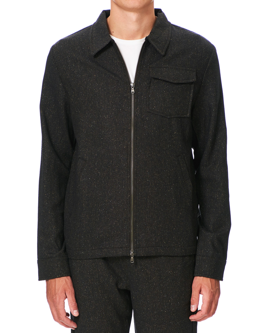 Herre | Skjorter | Morris | Dulwich Donegal Full Zip Overshirt Dark Brown