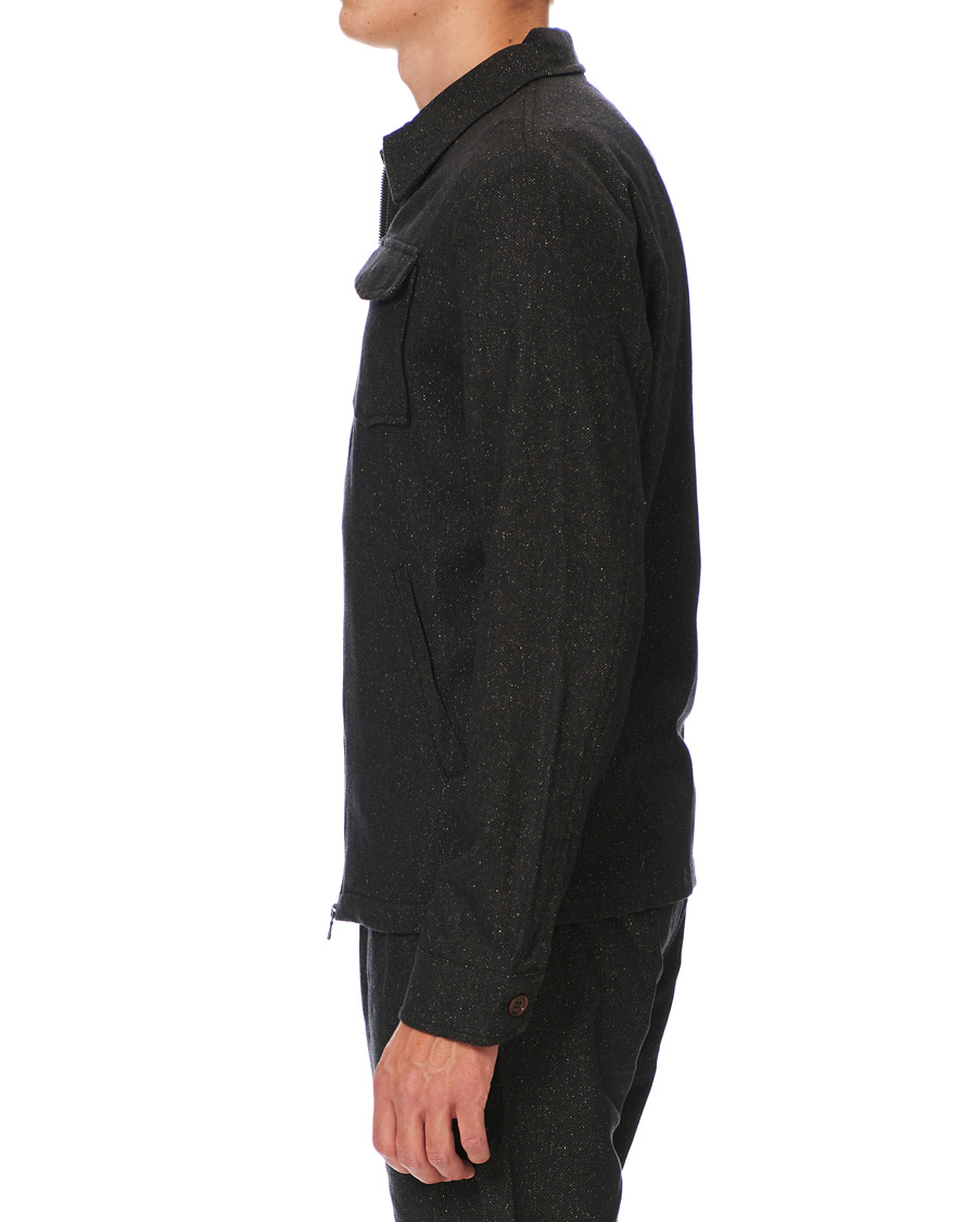 Herre | Skjorter | Morris | Dulwich Donegal Full Zip Overshirt Dark Brown