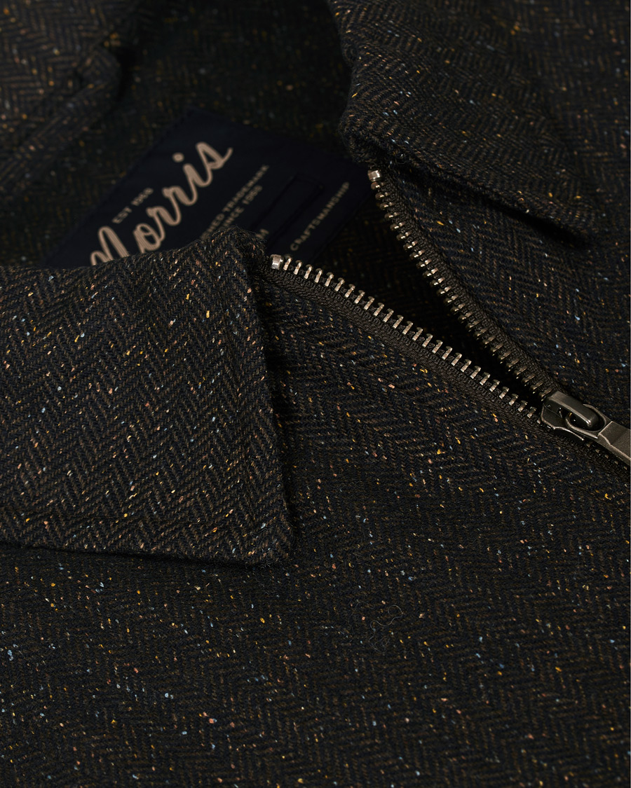 Herre | Skjorter | Morris | Dulwich Donegal Full Zip Overshirt Dark Brown