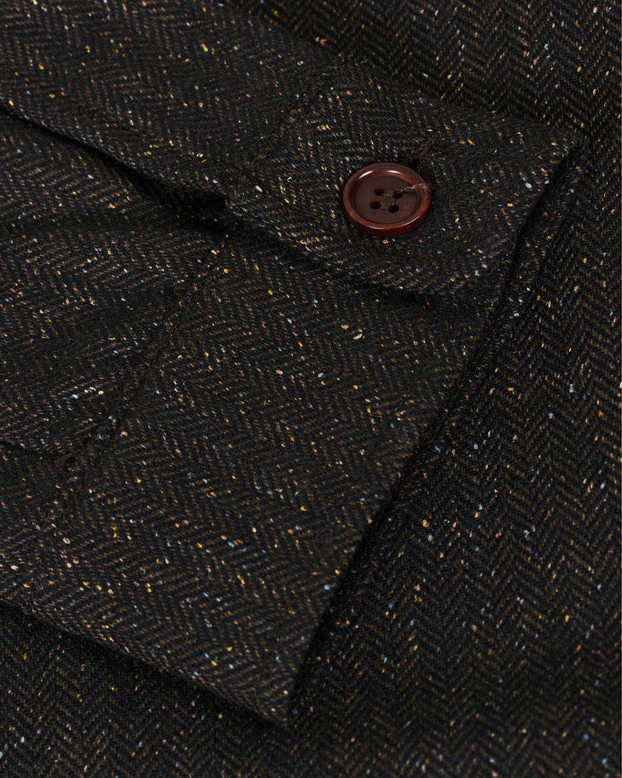 Herre | Skjorter | Morris | Dulwich Donegal Full Zip Overshirt Dark Brown