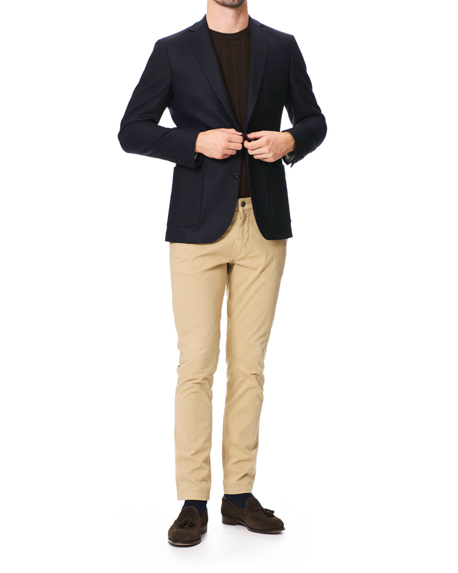 Herre | Dressjakker | Morris | Wool Flannel Blazer Navy