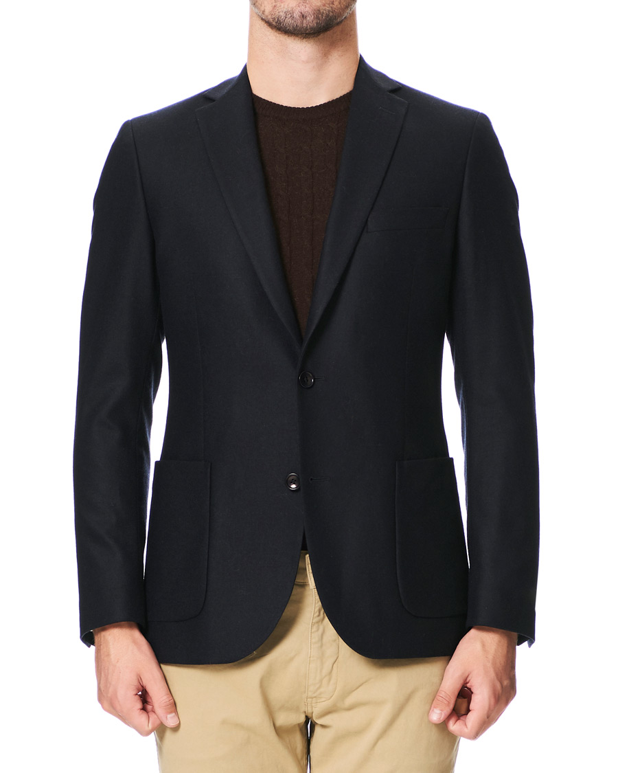 Herre | Dressjakker | Morris | Wool Flannel Blazer Navy
