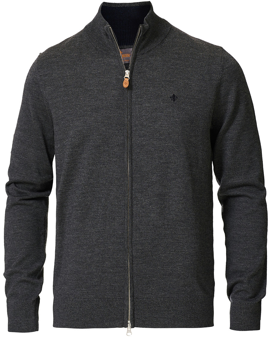 Herre | Gensere | Morris | Merino Full Zip Dark Grey