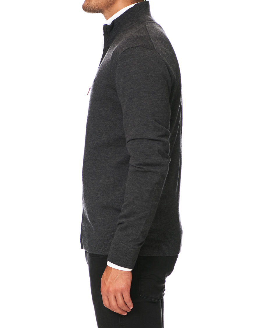 Herre | Gensere | Morris | Merino Full Zip Dark Grey