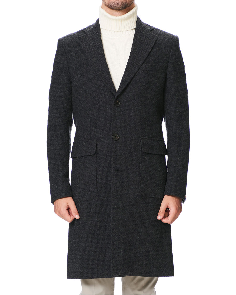 Herre | Jakker | Morris Heritage | Structured Wool Patch Pocket Coat Charcoal