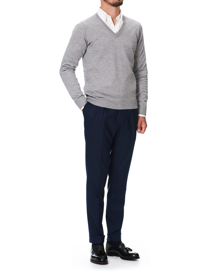 Herre | Gensere | Morris Heritage | Heritage V-Neck Grey