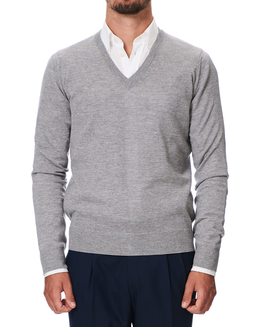 Herre | Gensere | Morris Heritage | Heritage V-Neck Grey