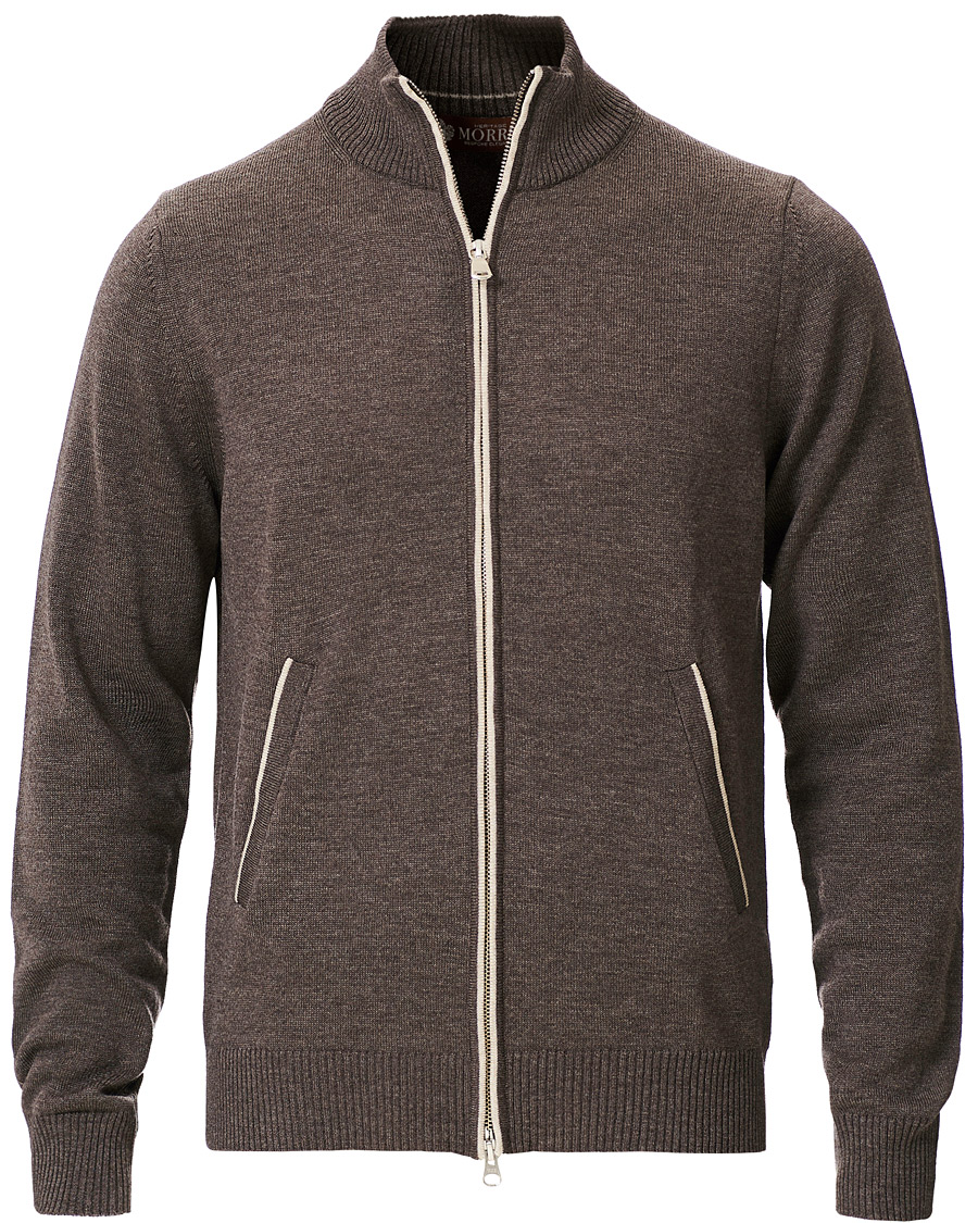 Herre | Gensere | Morris Heritage | Heritage 2 Way Zip Cardigan Brown