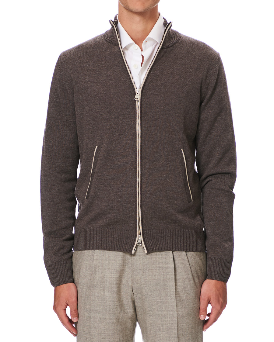 Herre | Gensere | Morris Heritage | Heritage 2 Way Zip Cardigan Brown