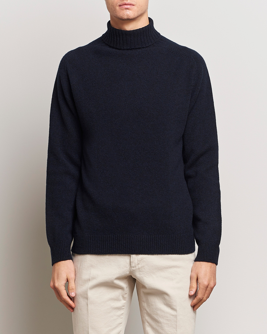 Herre | Sunspel | Sunspel | Lambswool Rollneck Dark Navy