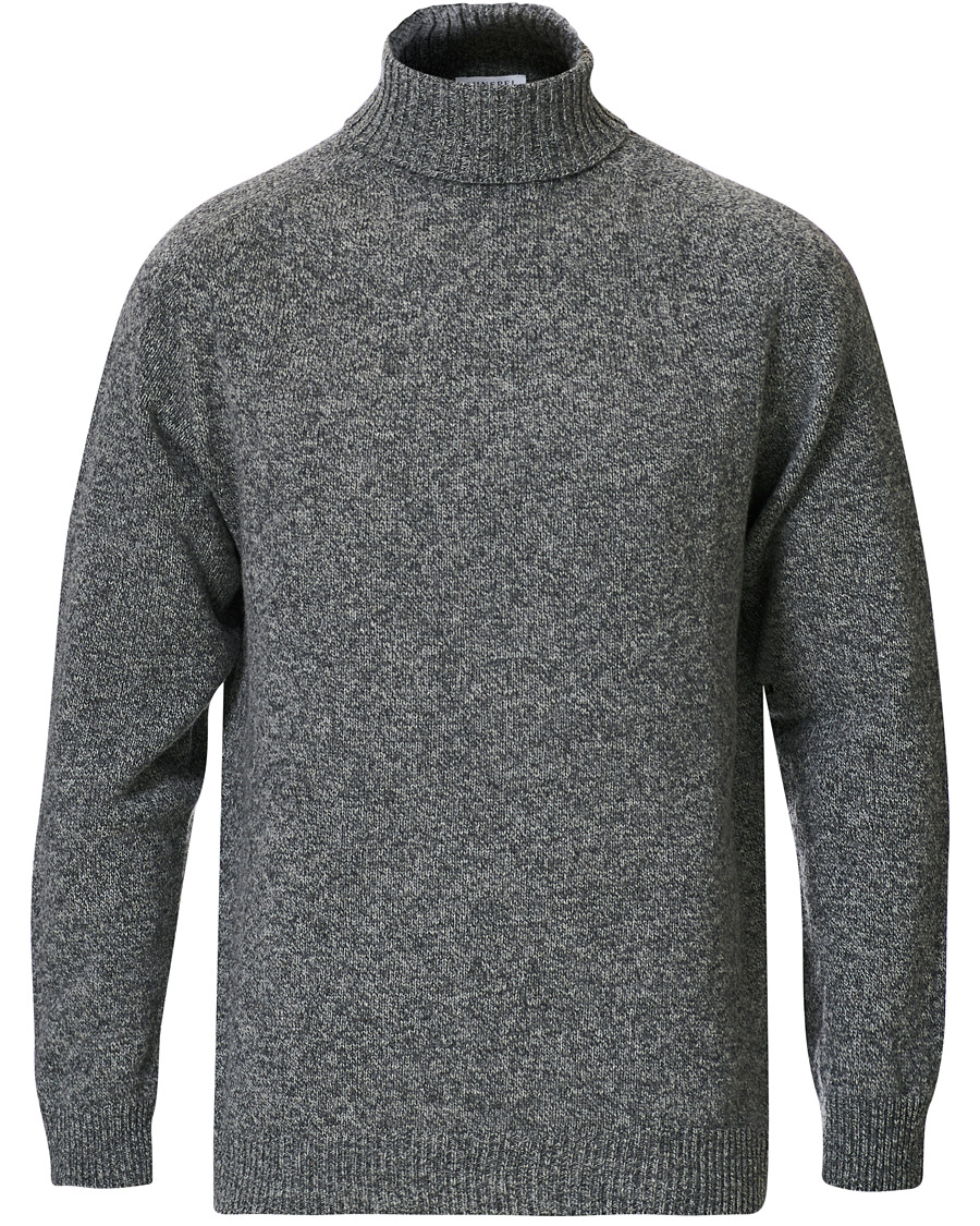 Herre | Gensere | Sunspel | Roll Neck Wool Sweater Mid Grey Melange