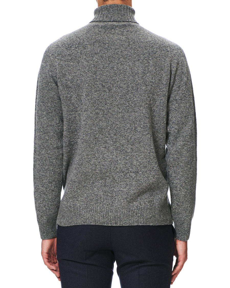Herre | Gensere | Sunspel | Roll Neck Wool Sweater Mid Grey Melange