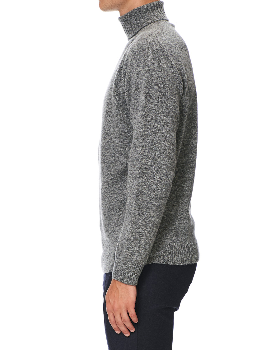 Herre | Gensere | Sunspel | Roll Neck Wool Sweater Mid Grey Melange