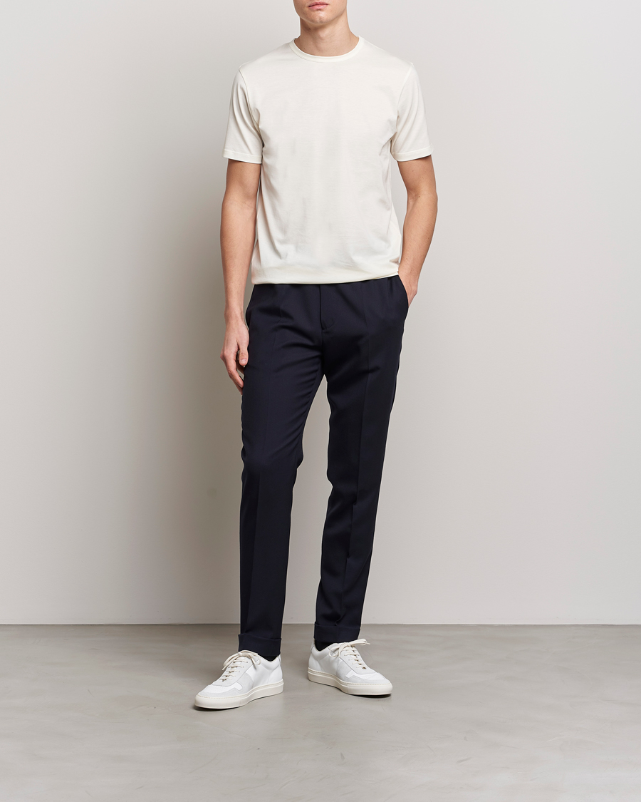 Herre | T-Shirts | Sunspel | Crew Neck Cotton Tee Archive White