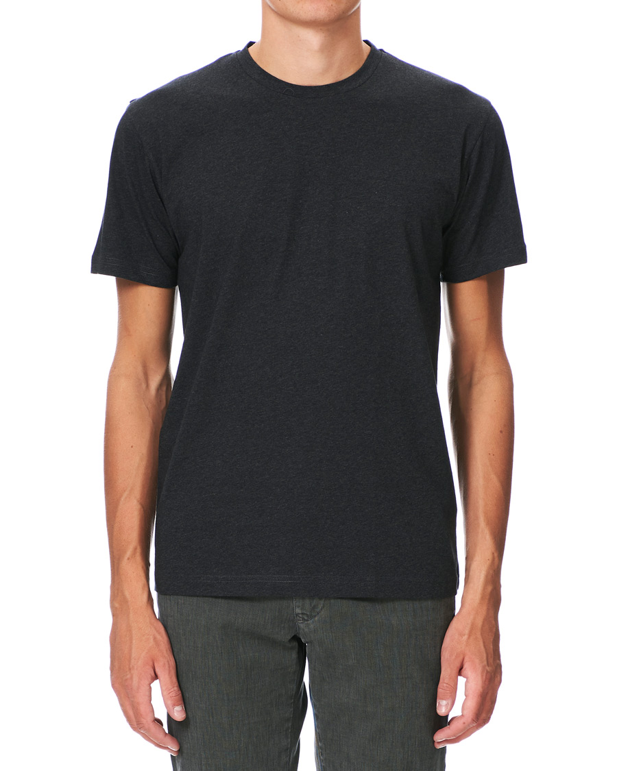 Herre | T-Shirts | Sunspel | Riviera Organic Tee Charcoal Melange