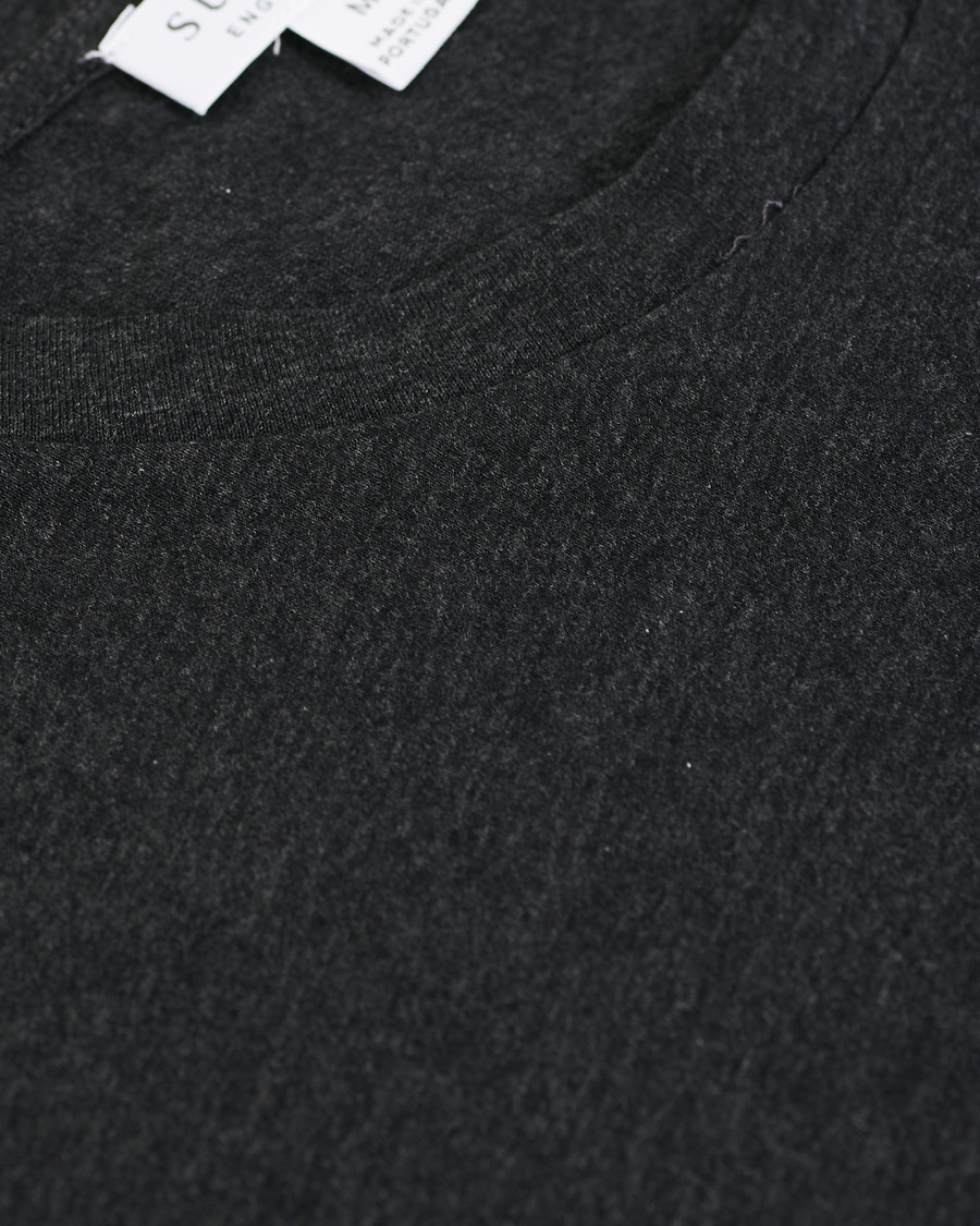 Herre | T-Shirts | Sunspel | Riviera Organic Tee Charcoal Melange