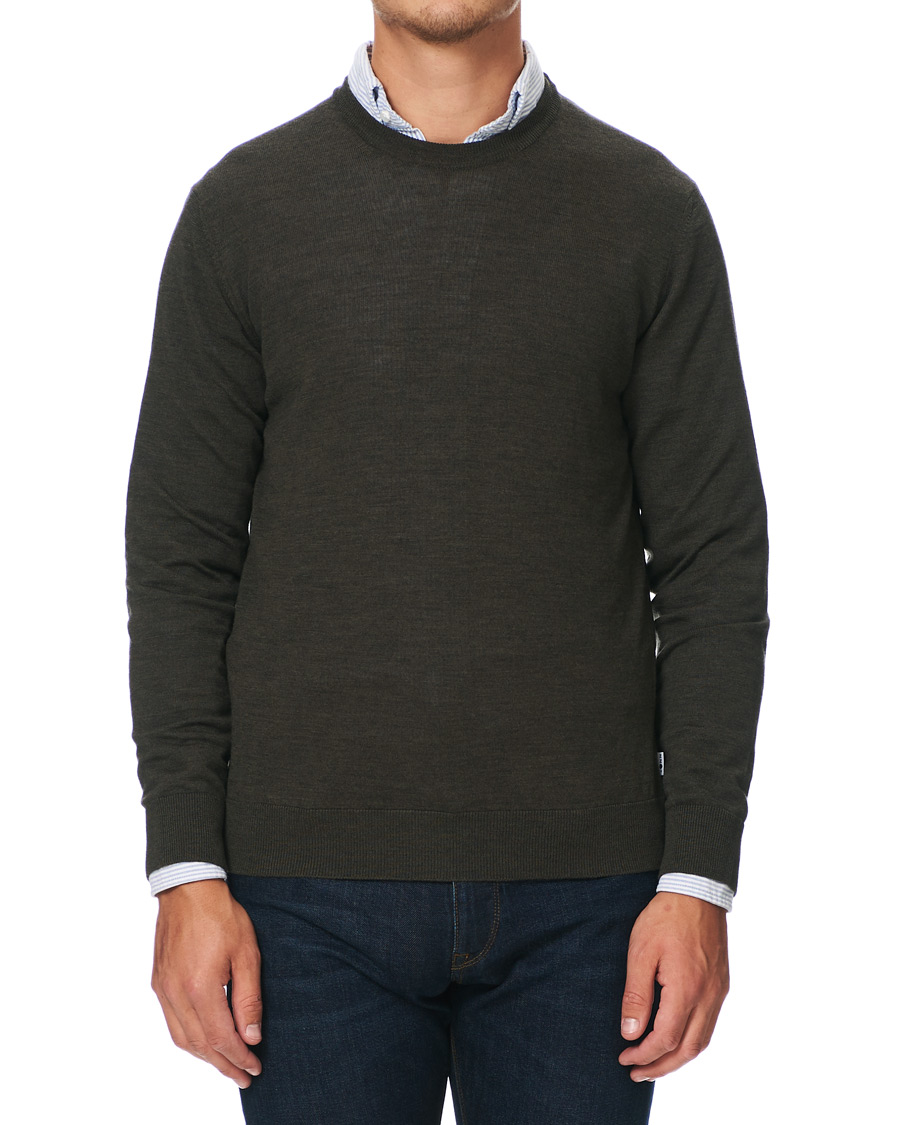 Herre | Gensere | NN07 | Ted Merino Crew Neck Pullover Army Green
