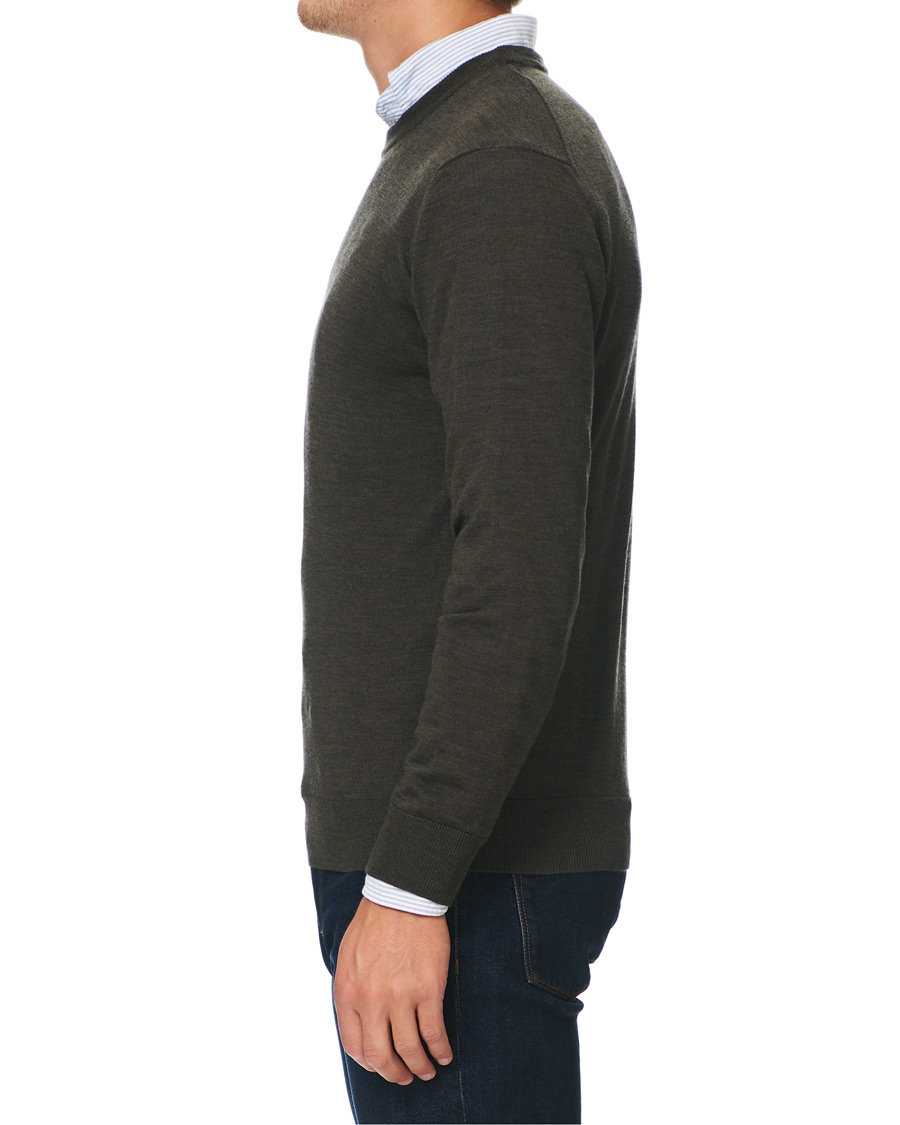Herre | Gensere | NN07 | Ted Merino Crew Neck Pullover Army Green