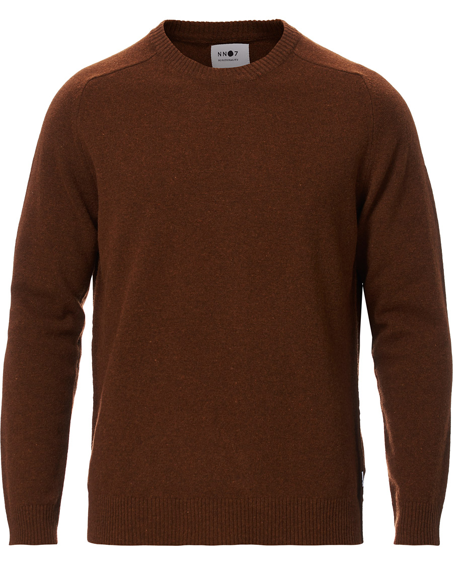 Herre | Gensere | NN07 | Edward Wool Crew Neck Pullover Canela Brown