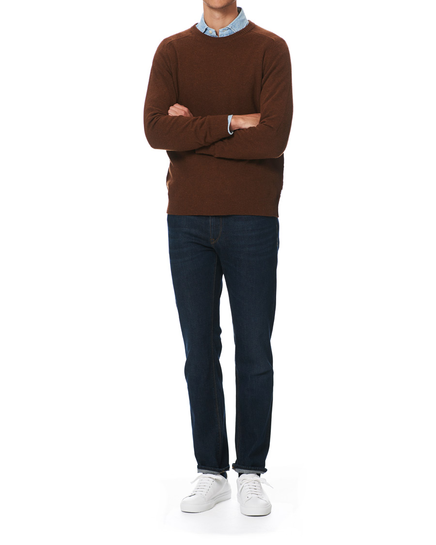 Herre | Gensere | NN07 | Edward Wool Crew Neck Pullover Canela Brown