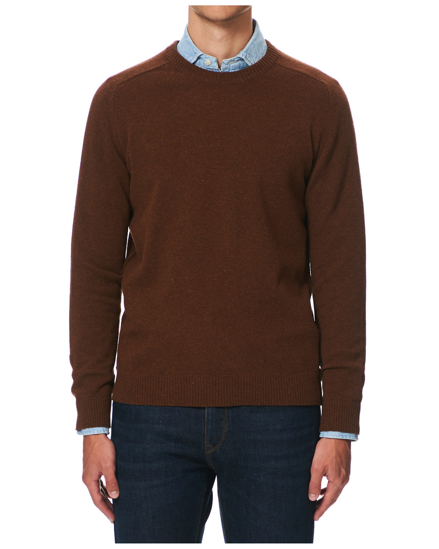 Herre | Gensere | NN07 | Edward Wool Crew Neck Pullover Canela Brown