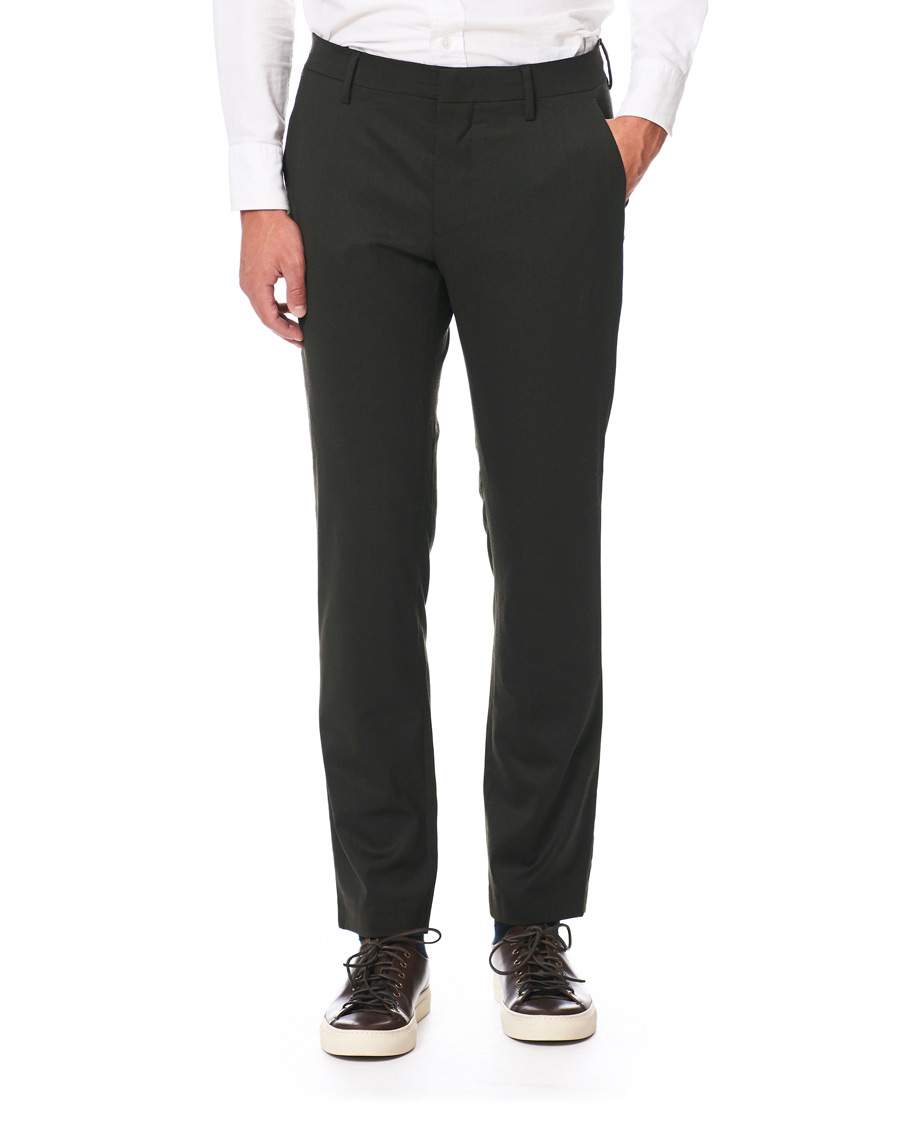 Herre | Bukser | NN07 | Theo Regular Fit Wool Trousers Army Green