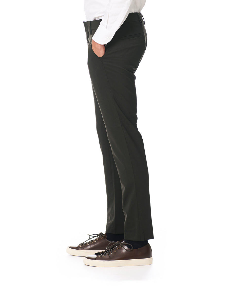 Herre | Bukser | NN07 | Theo Regular Fit Wool Trousers Army Green