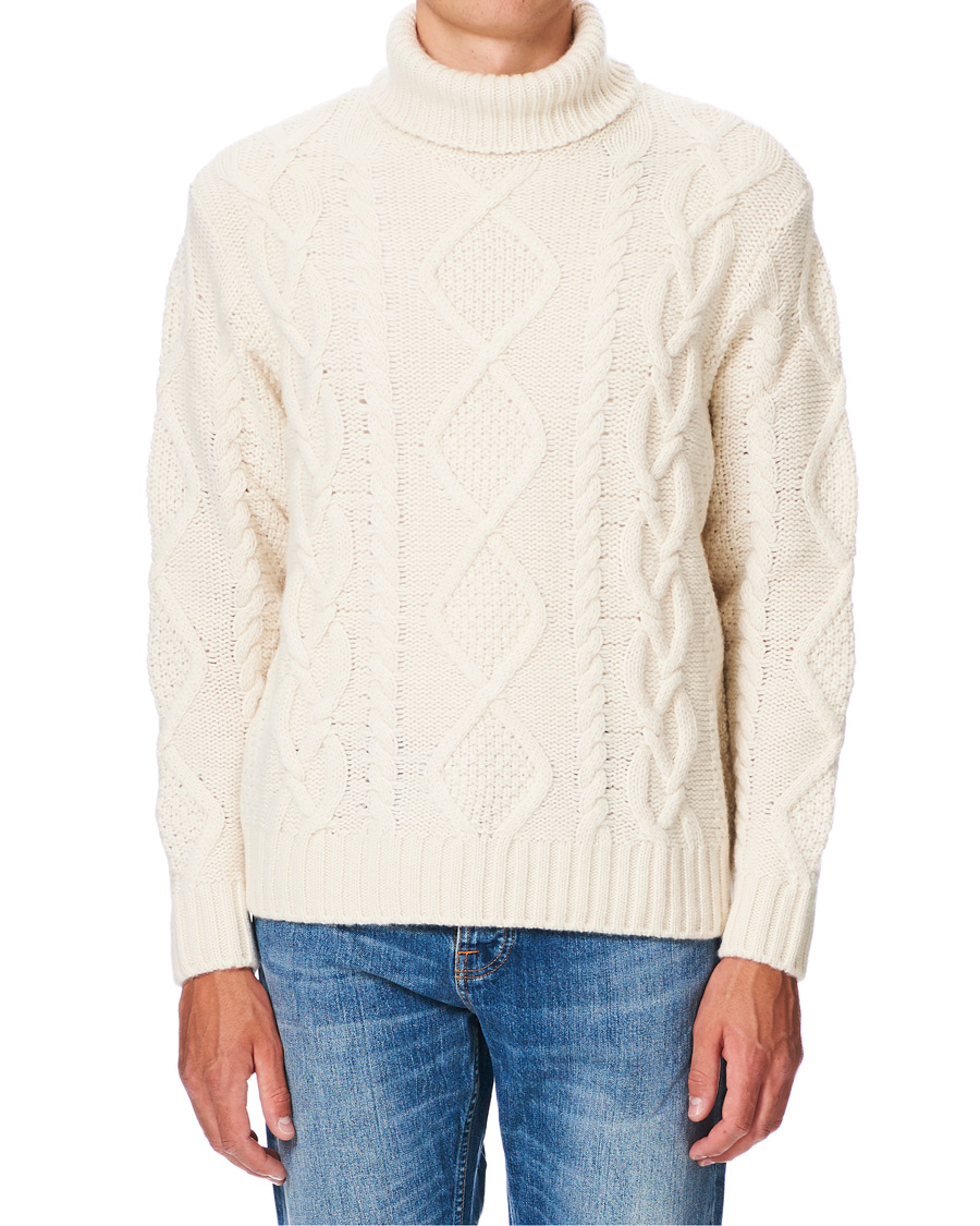 Herre | Gensere | Nudie Jeans | Didrik Braided Rollneck Dusty White