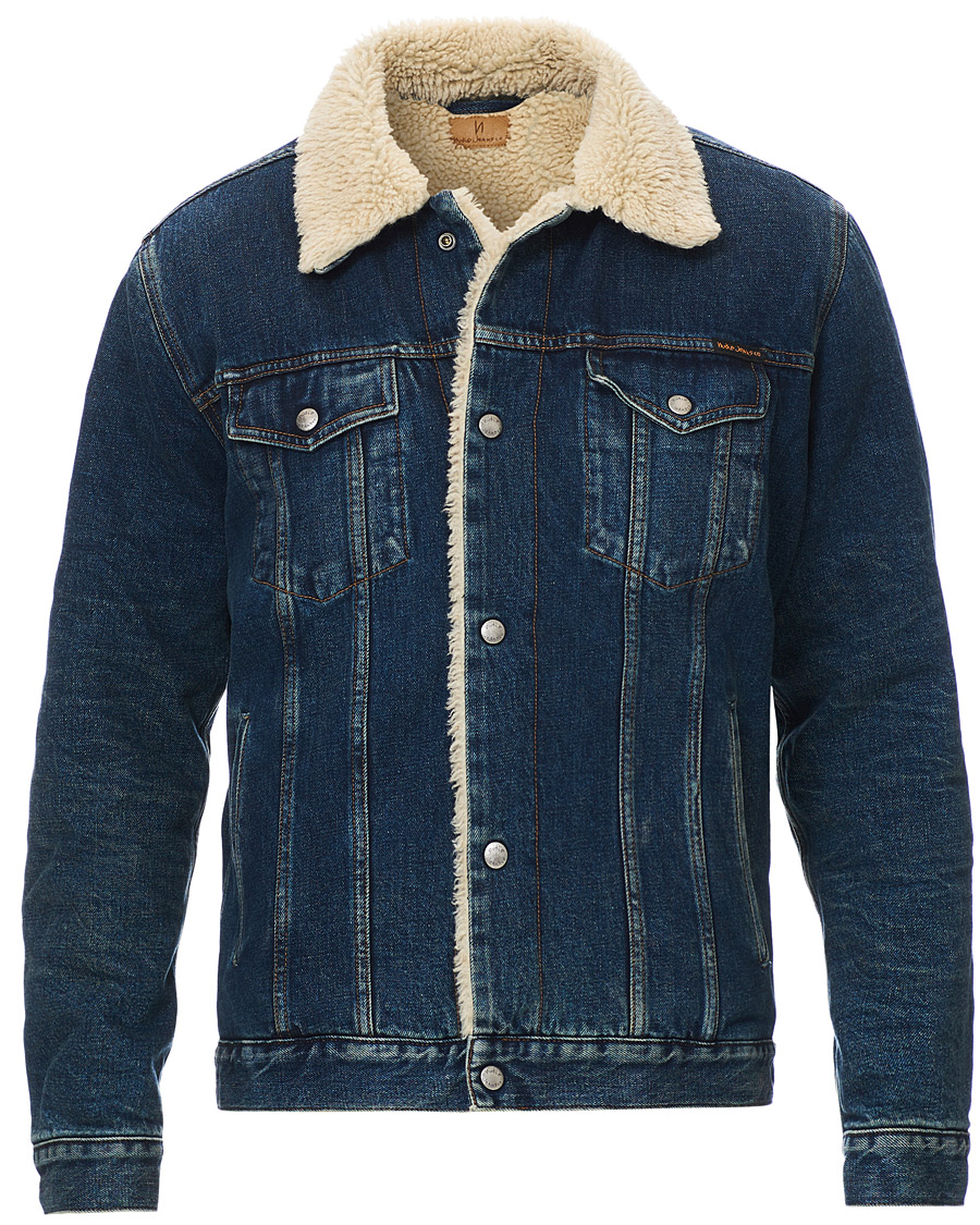Herre | Jakker | Nudie Jeans | Bonny Denim Pile Jacket Blue Shine