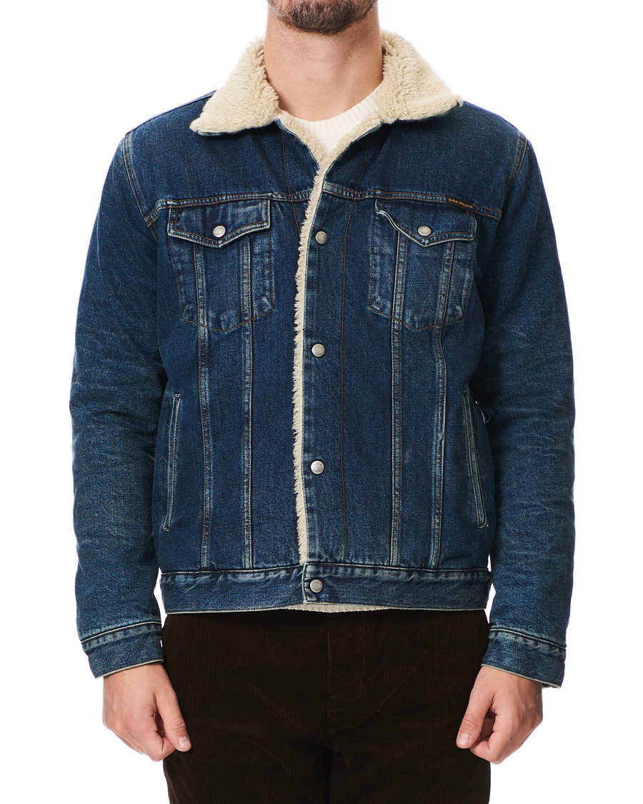 Herre | Jakker | Nudie Jeans | Bonny Denim Pile Jacket Blue Shine