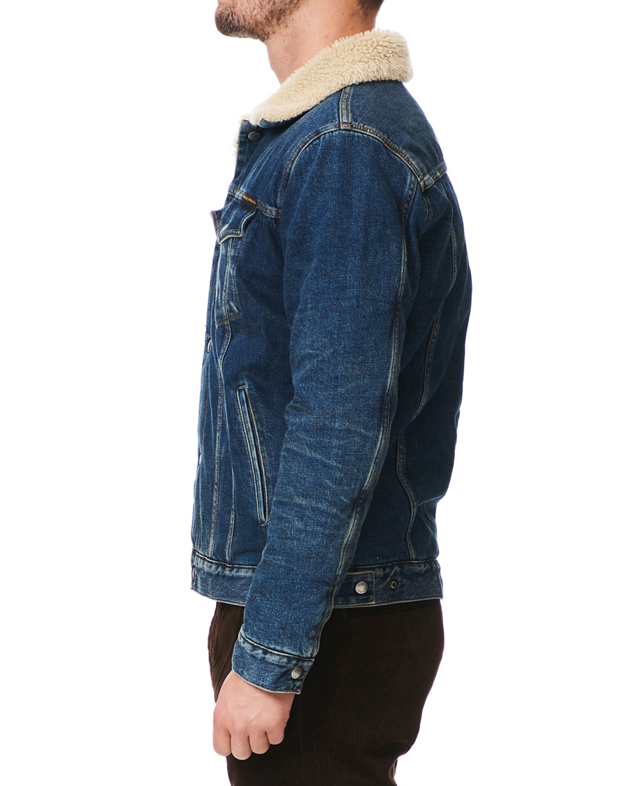 Herre | Jakker | Nudie Jeans | Bonny Denim Pile Jacket Blue Shine