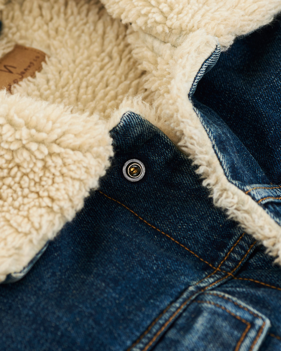 Herre | Jakker | Nudie Jeans | Bonny Denim Pile Jacket Blue Shine