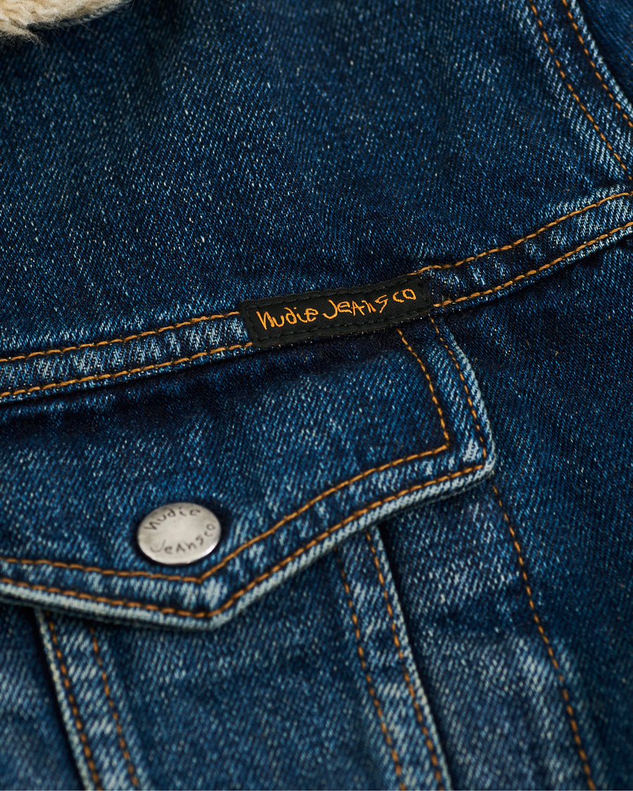 Herre | Jakker | Nudie Jeans | Bonny Denim Pile Jacket Blue Shine