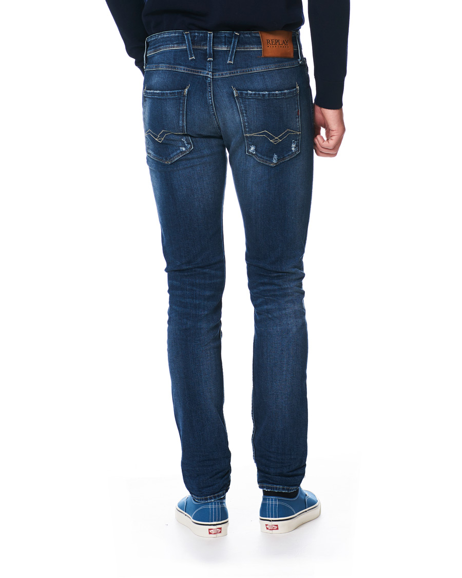 Herre | Jeans | Replay | Anbass Superstretch Destroyed Jeans Blue