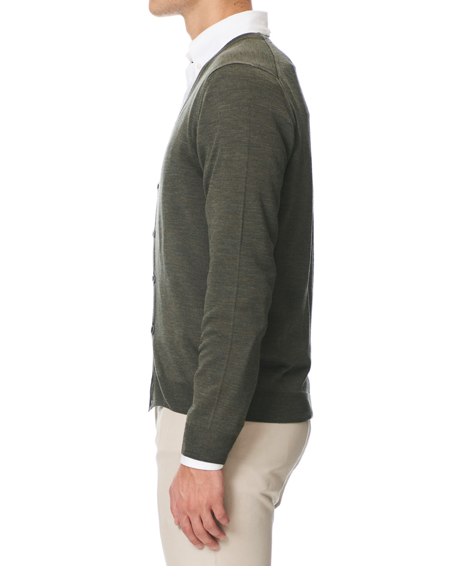 Herre | Gensere | Stenströms | Merino Zegna Knitted Cardigan Green