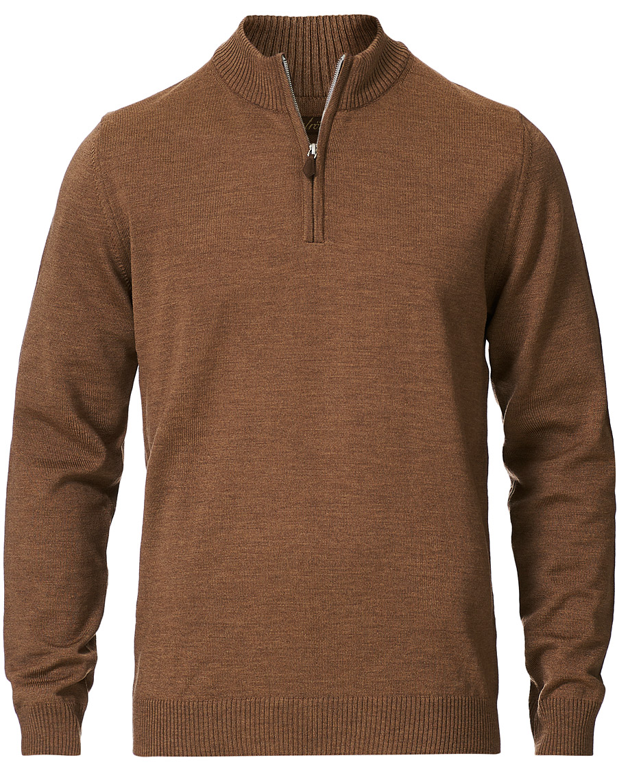 Herre | Gensere | Stenströms | Merino Half Zip Camel