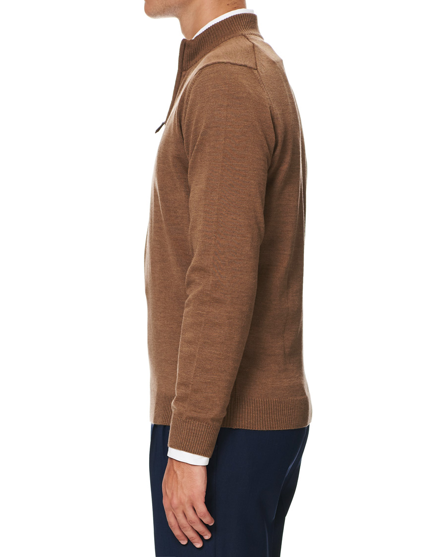 Herre | Gensere | Stenströms | Merino Half Zip Camel