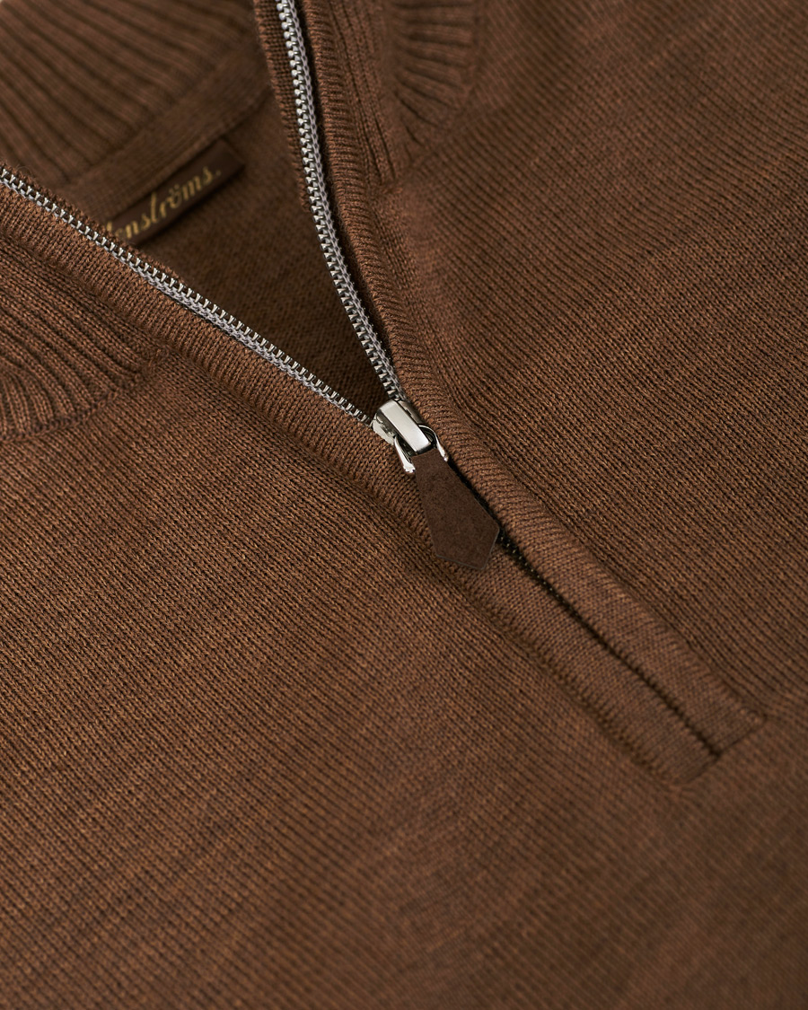 Herre | Gensere | Stenströms | Merino Half Zip Camel