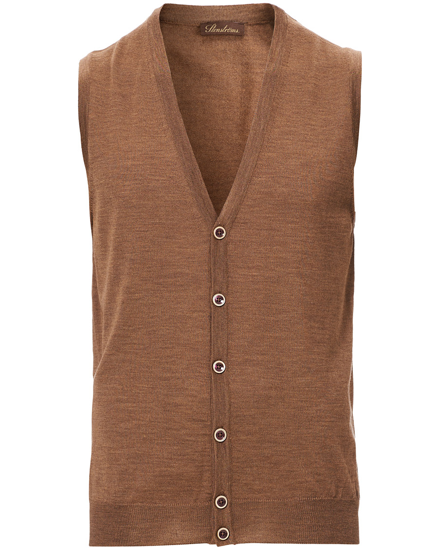 Herre | Gensere | Stenströms | Merino Slipover Camel