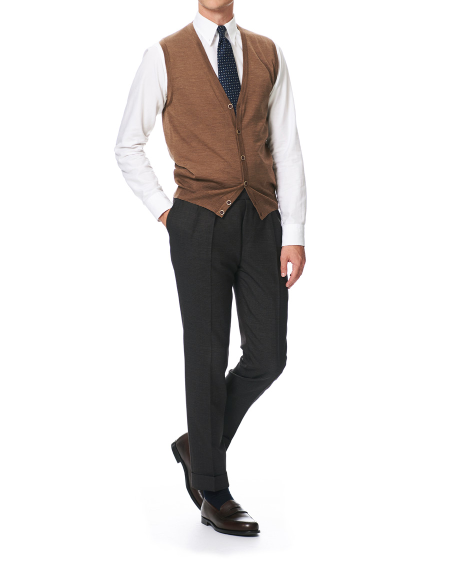 Herre | Gensere | Stenströms | Merino Slipover Camel
