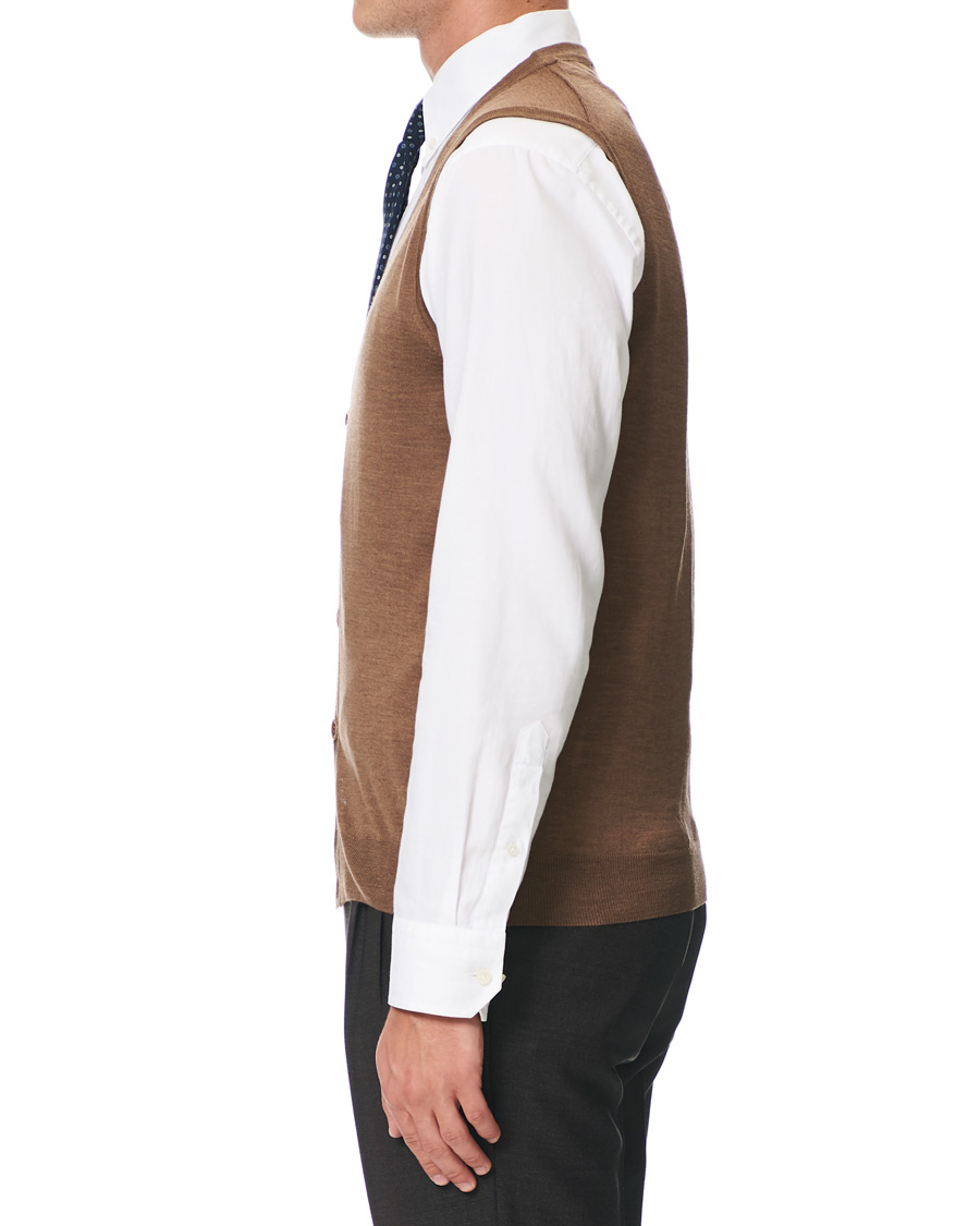 Herre | Gensere | Stenströms | Merino Slipover Camel