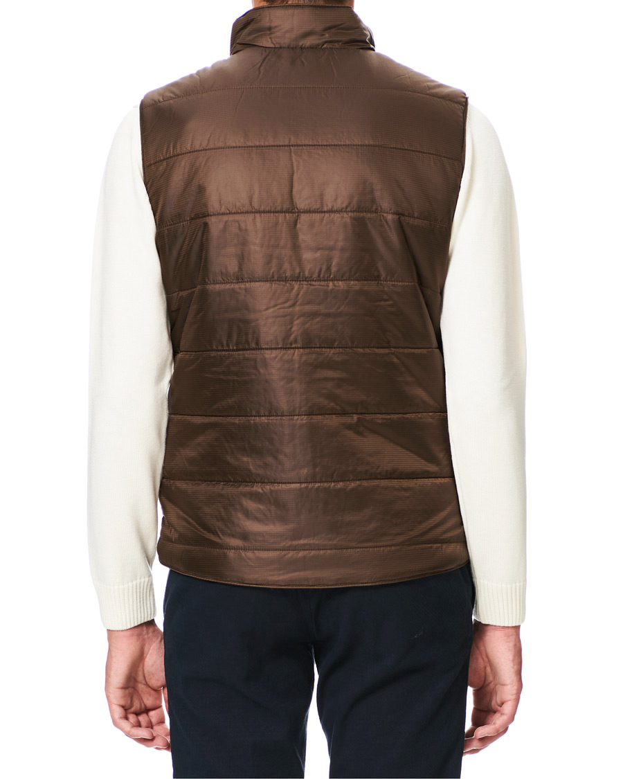 Herre | Jakker | Stenströms | Quilted Houndstooth Vest Brown