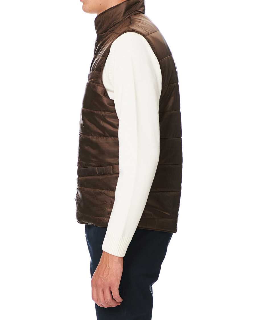 Herre | Jakker | Stenströms | Quilted Houndstooth Vest Brown