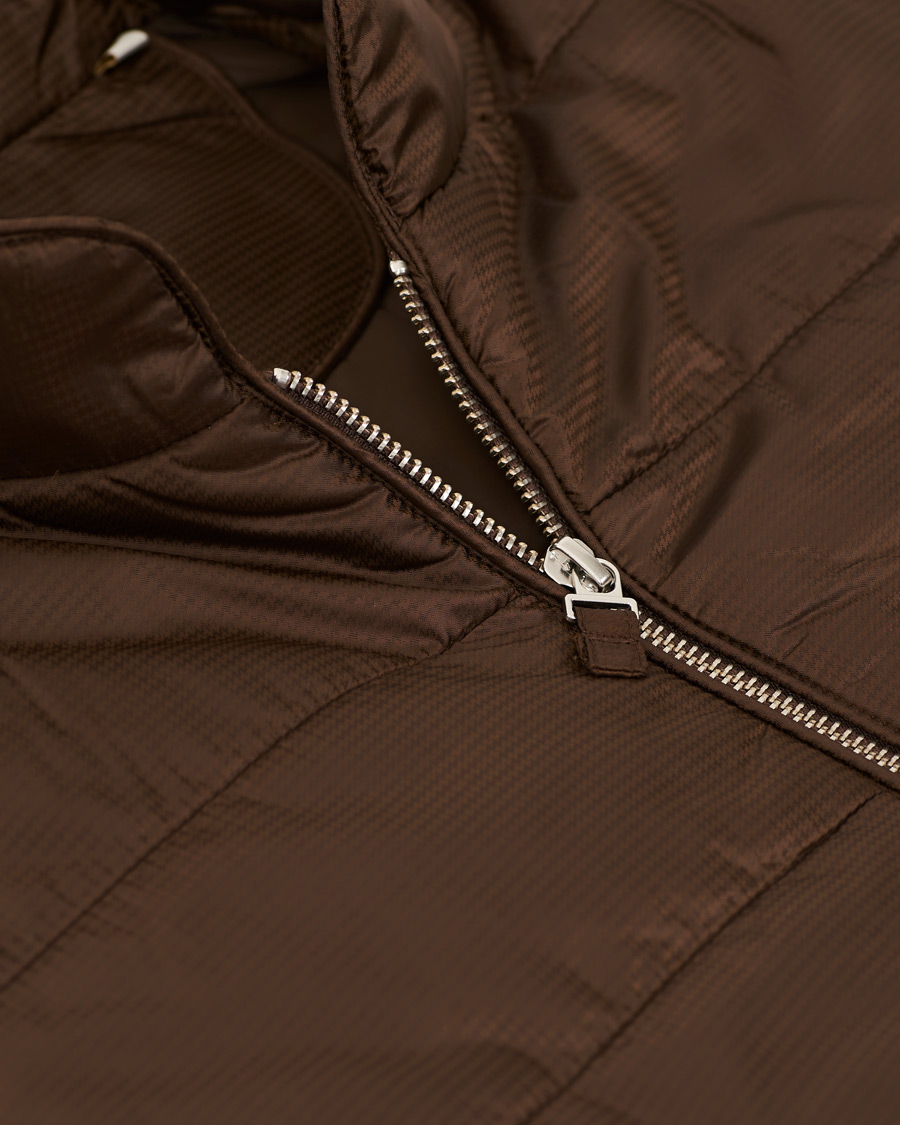 Herre | Jakker | Stenströms | Quilted Houndstooth Vest Brown